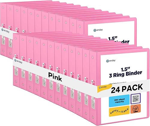 Vista 45 de Carpeta de 3 anillos de 1 pulgada, cubierta transparente de 1 pulgada con 2 bolsillos interiores, carpetas de anillos redondos de colores, en gris