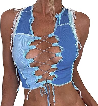 Everembrace Women's Punk Knit Crop Tops 
