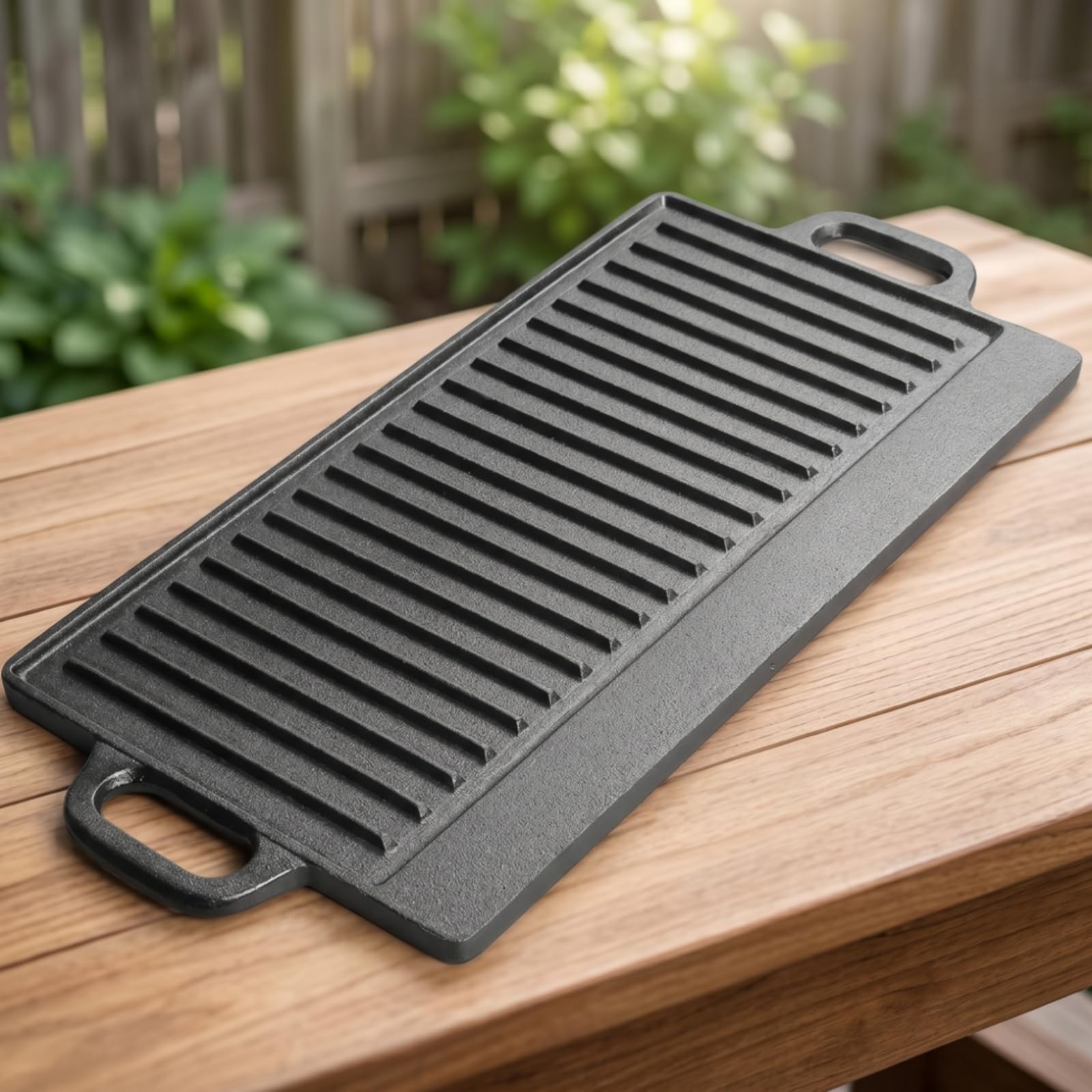 Piastra Barbecue in Ghisa Pesante Piastra Rigata in Ghisa Resistente Al Calore per All'aperto, 40 20cm