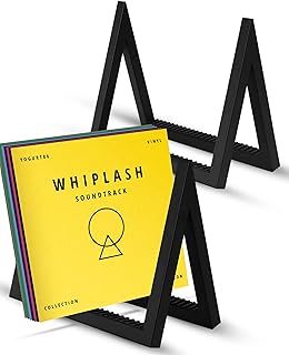 Vinyl Record Storage Holder for Albums - Vinyl Record Organizer Stand Holds Up to 100 Records - Set of Two Iron Racks Each Rack Stores 50 Albums