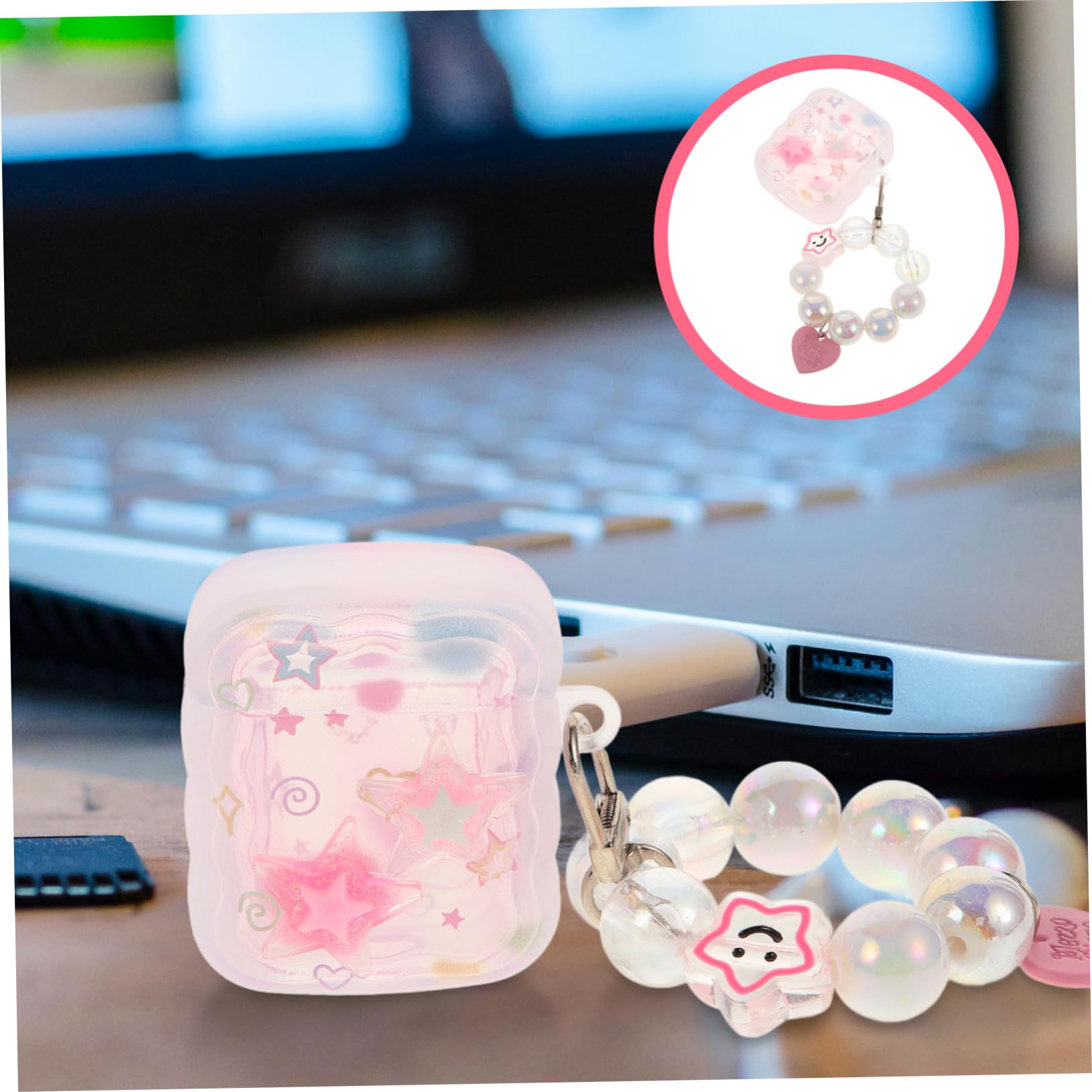 VILLCASE 4 Piezas Estuche Protector Auriculares Mujer Su Floral Talón Fundas para Auriculares Caso Brotes II Cubrir Funda Protectora De Estuche Portátil para TPU