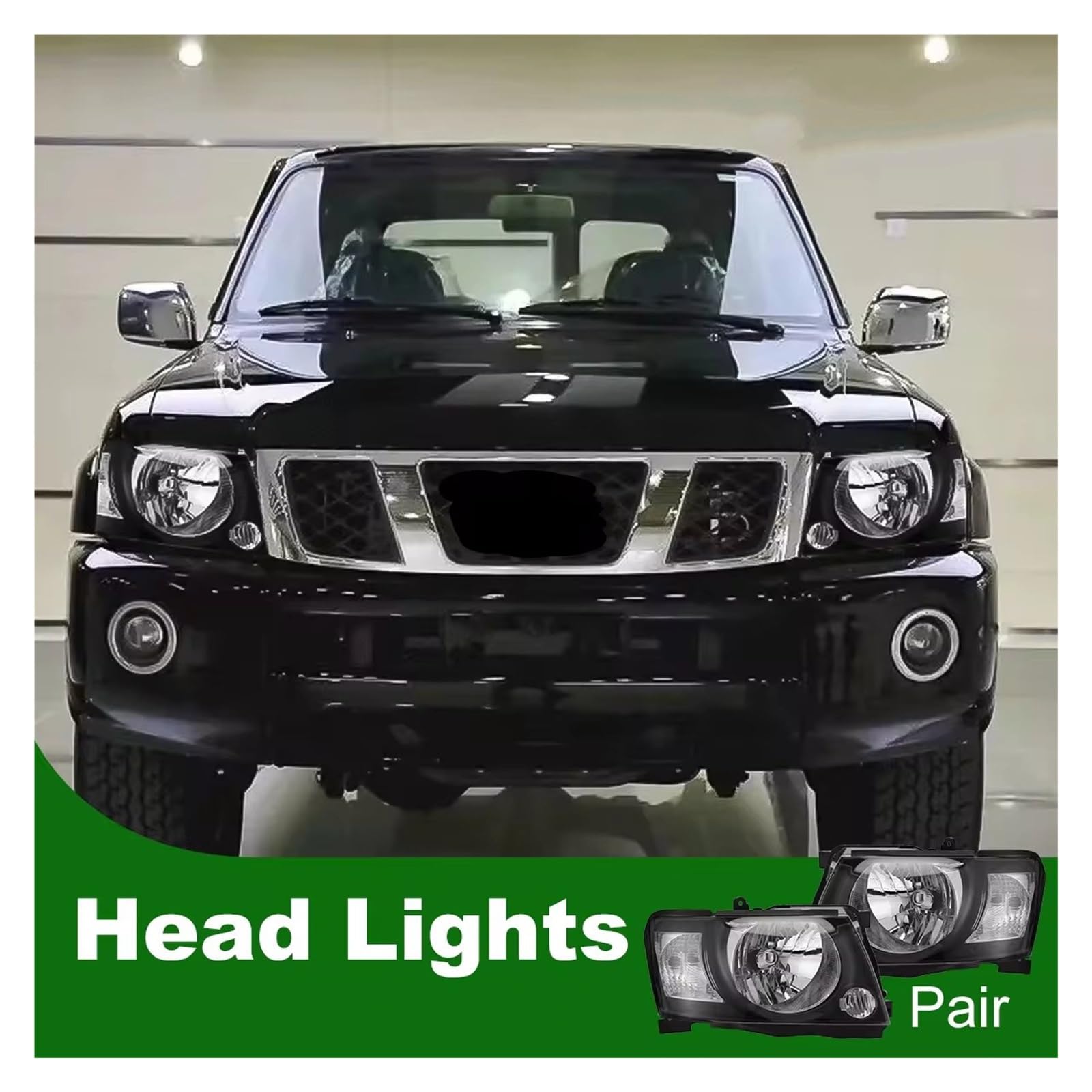Faros Delanteros Coche para Nissan Patrol GU4 GU5 GU6 GU7 GU8 GU9 Y61 Faro Delantero para Coche con Luces Esquina Parachoques Delantero Impermeable 1 Par Luz Antiniebla
