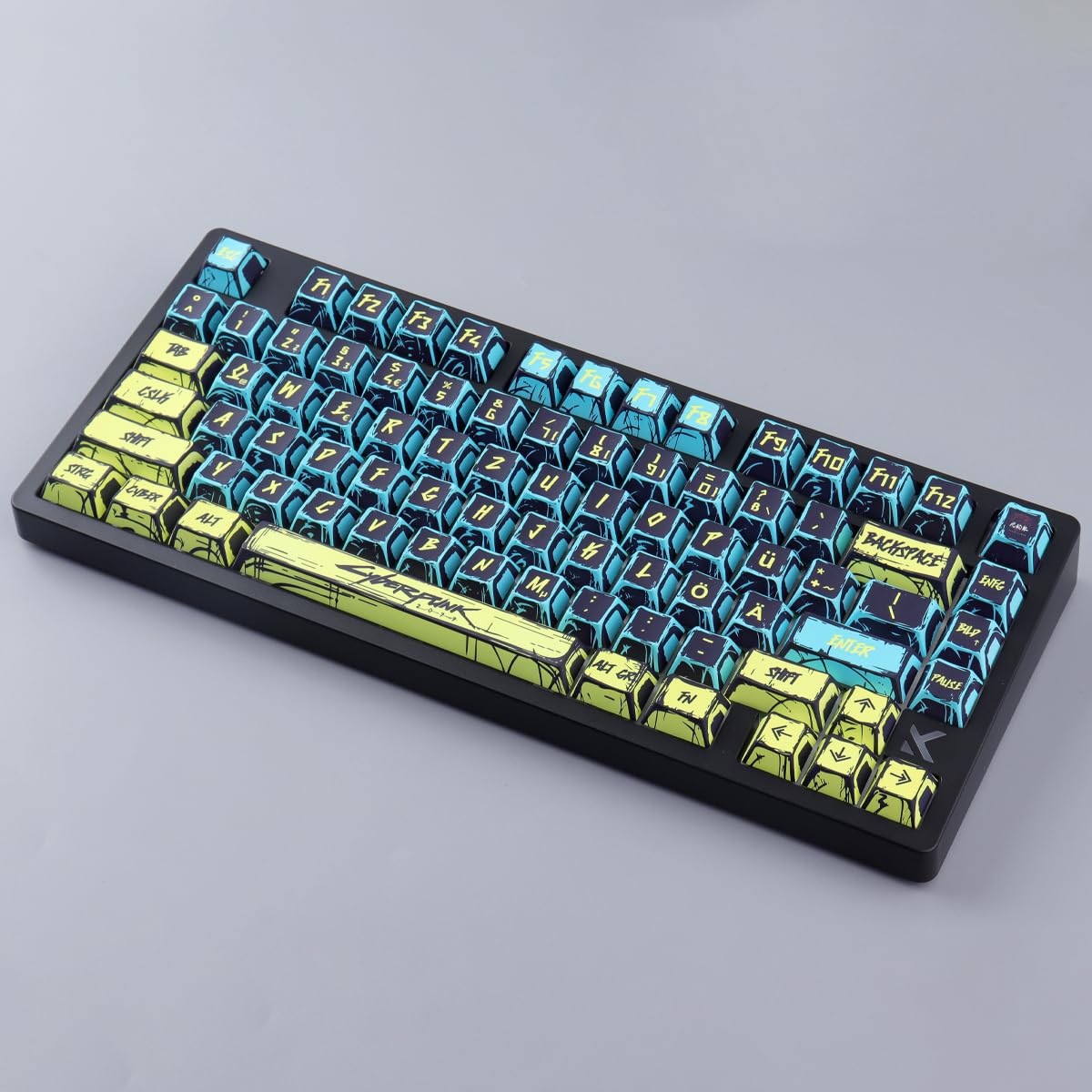 PBT ISO Keycaps 142 Keys Japanese Manga Keycaps, Minimalist Style Cherry Profile Dye Sub Custom Keycap for Cherry MX Switch German QWERTZ Layout Mechanical Keyboards