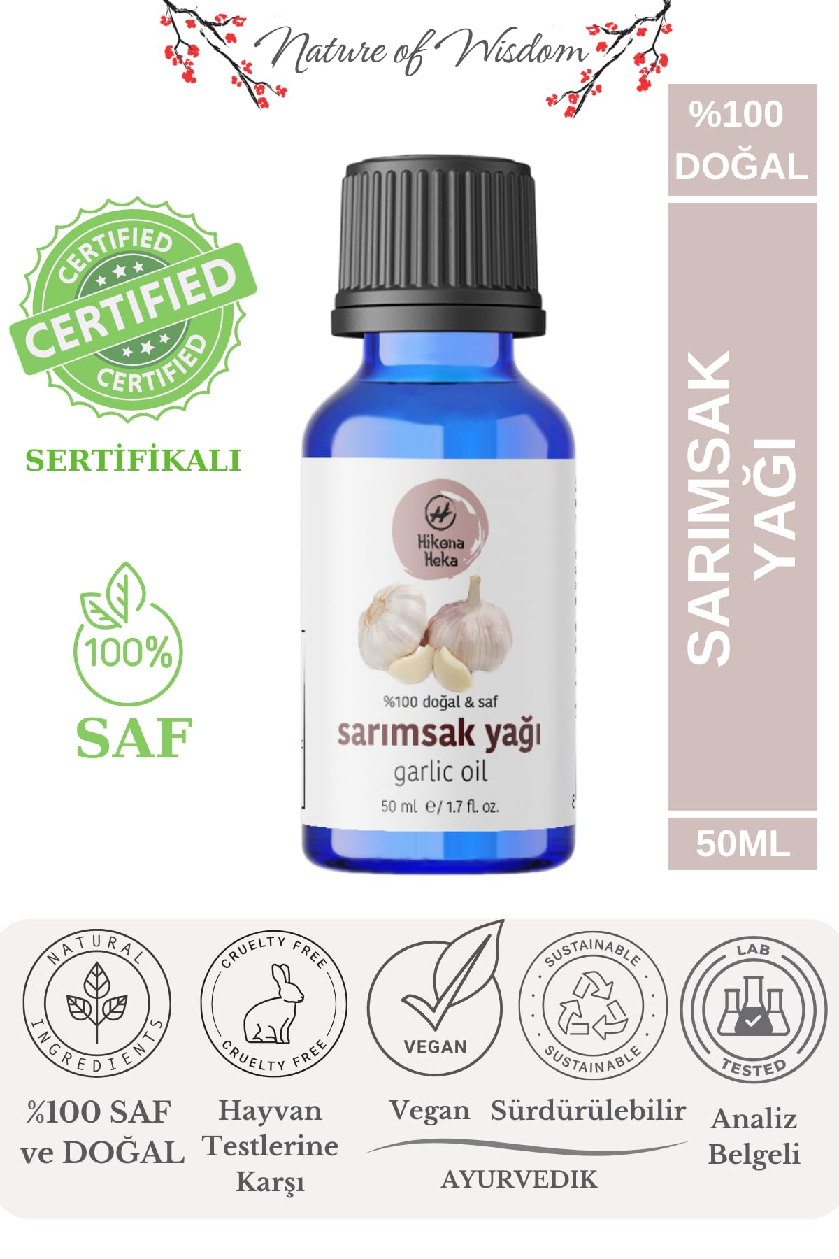 Sarımsak Yağı%100 Saf Ve Doğal Soğuk Sıkım 50 ml (Cilt Ve Saç Bakımı)