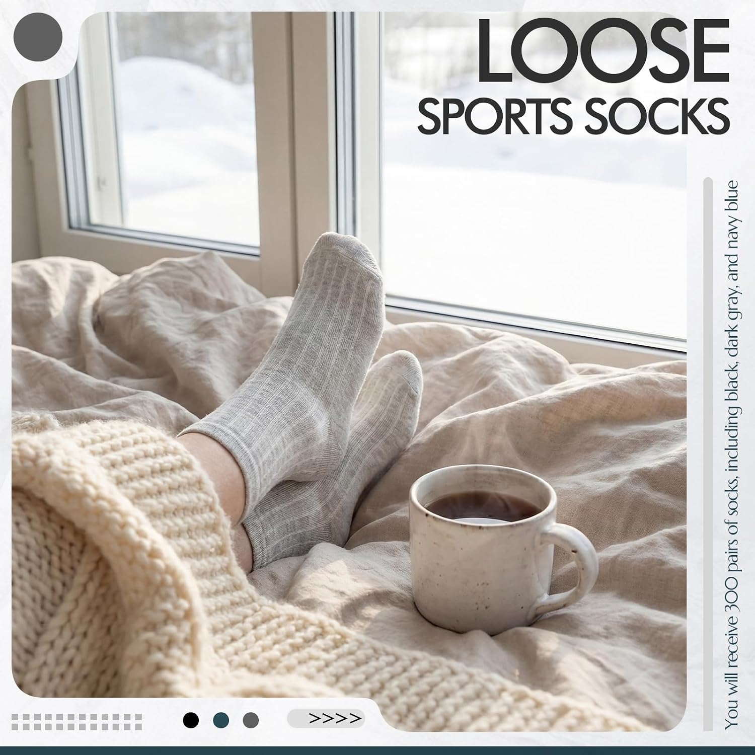 Cutecrop 300 Pairs Socks Bulk for Men Moisture Wicking Casual Sports Crew Socks for Homeless Unisex Adult Men Women