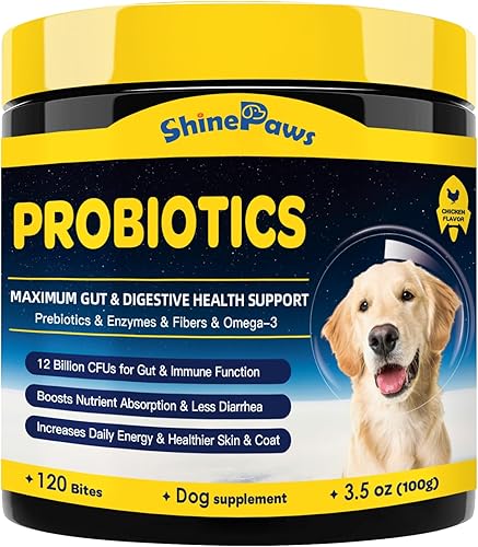 Probióticos para perros - Probióticos para perros para la salud digestiva, prebióticos, enzimas, fibra y omega-3 con vitaminas para promover la
