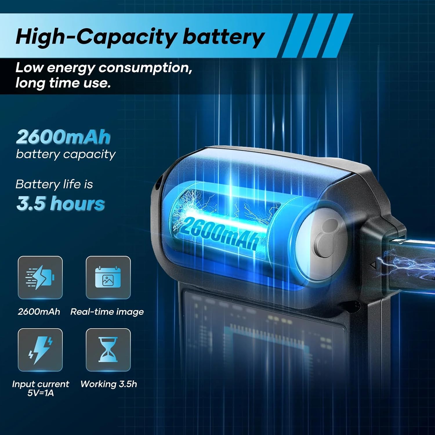 SakerPlus T40 Endoscope battery capacity and usage time