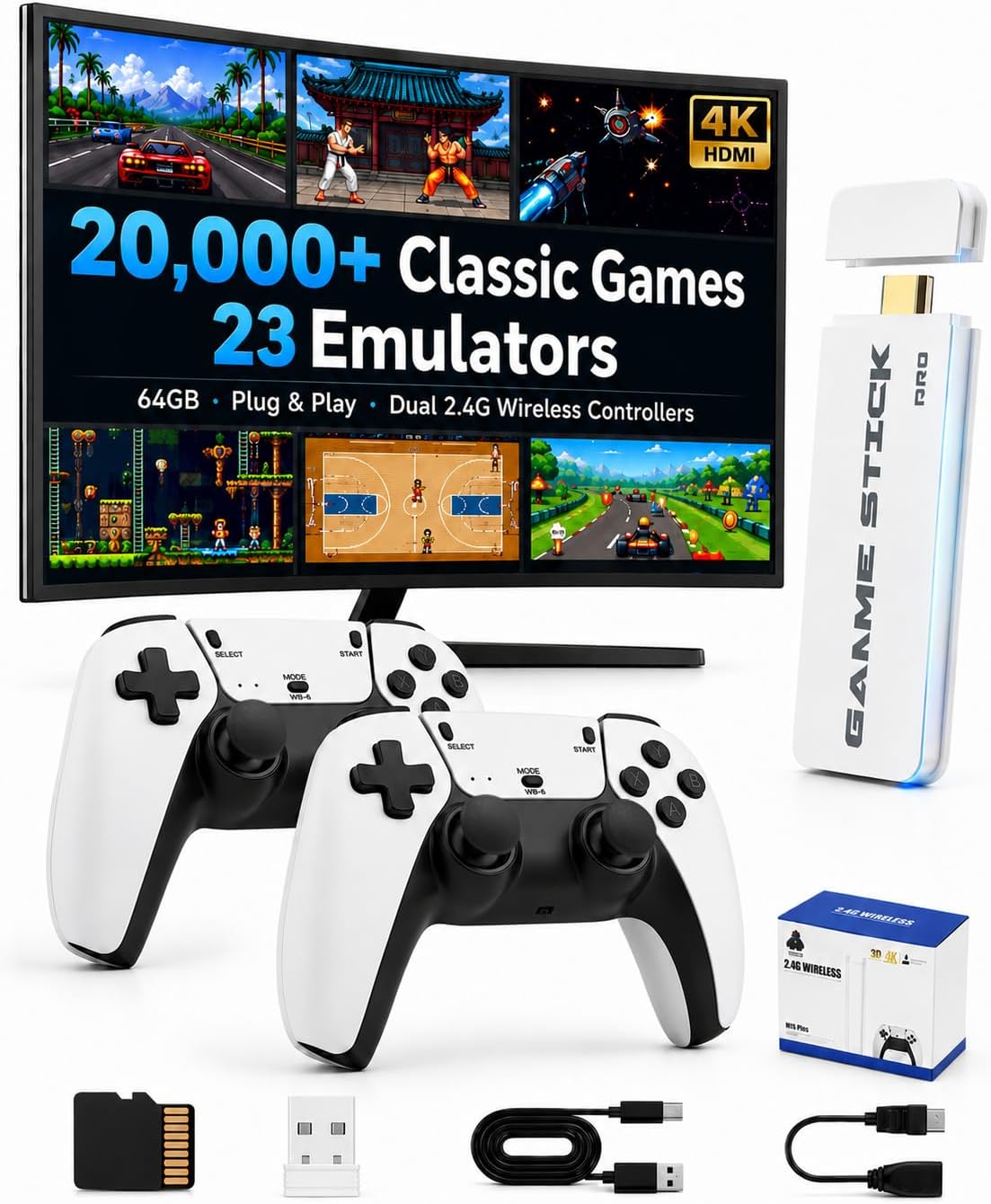 M15 Plus Retro Game Console Stick,...