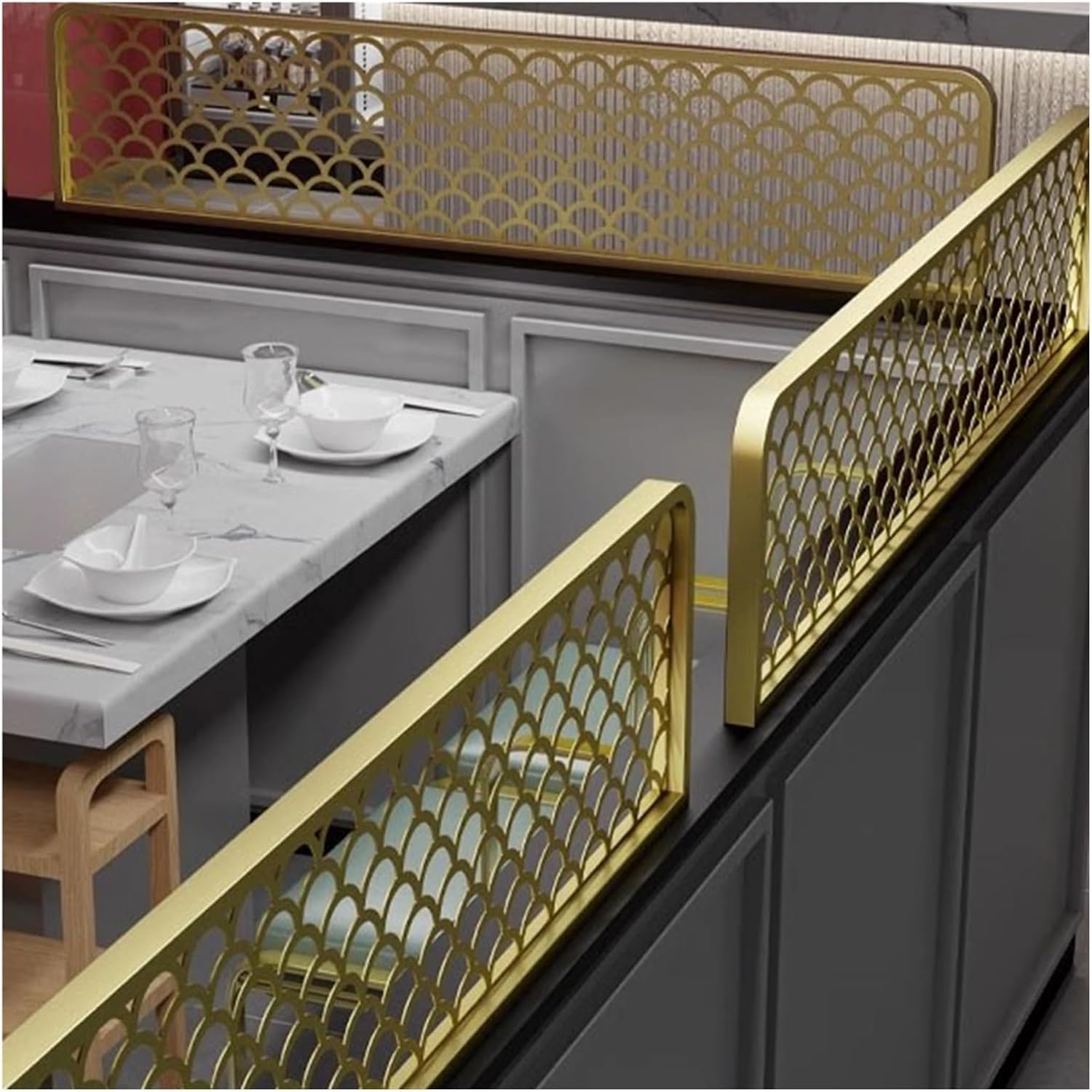 Generisch Tabique decorativo de mesa para restaurantes, bares y oficinas. Separador de encimera hueco de baja visibilidad para comedor (tamaño: 30 x 50 cm)