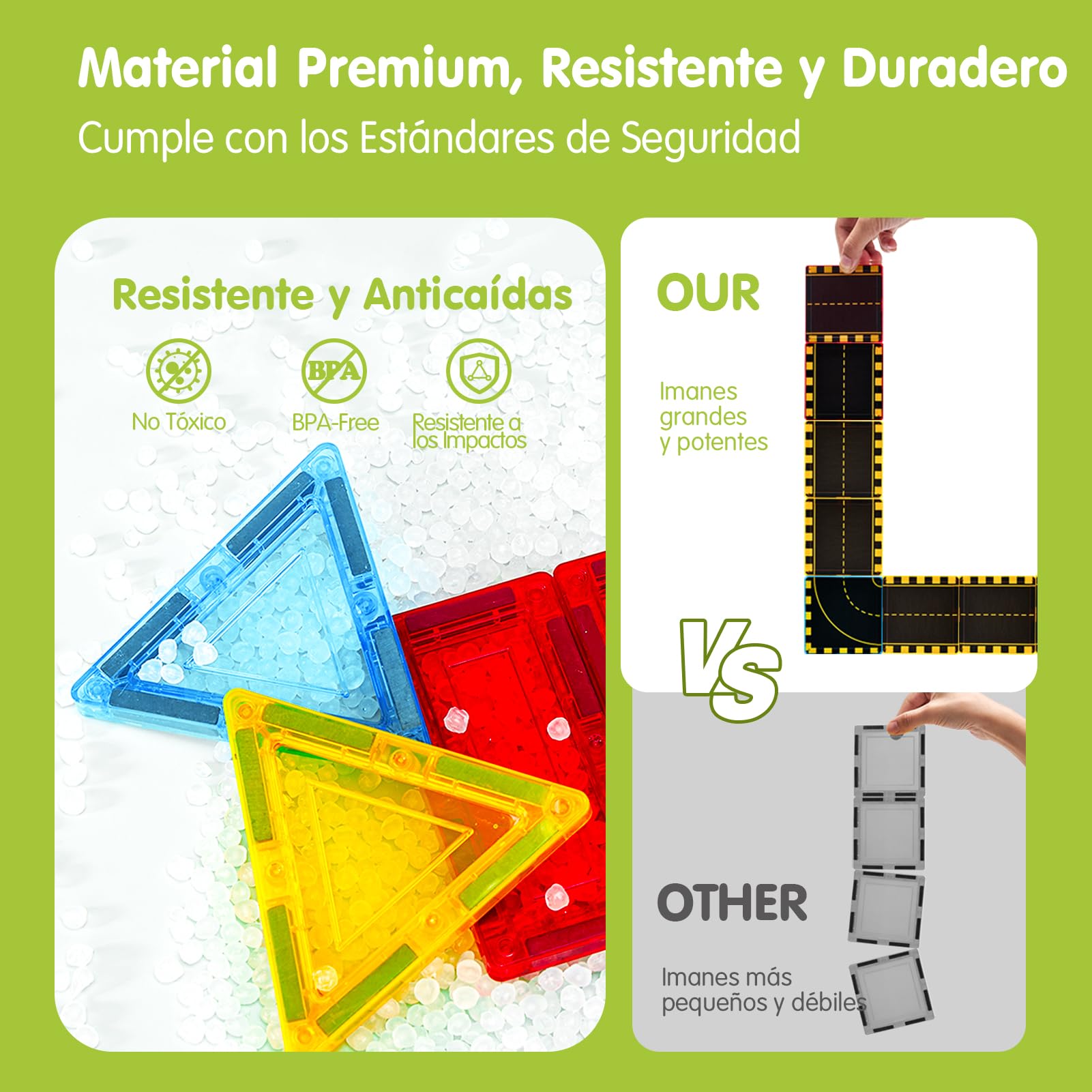 hahaland Bloques Magnéticos Construcción Niños, 38 Piezas Magnetic Tiles con Carreteras de Ciudad y 2 Coches Pull Back, Piezas Magnéticas Compatibles para Niños 3 4 5 6 Años