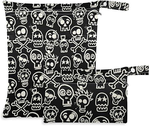 Miniatura 1 de Visesunny - Bolsa húmeda con 2 bolsillos con cremallera, lavable, reutilizable, para viajes, playa, guardería, cochecito, pañales, ropa de gimnasio