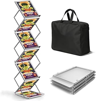 Literature Stand, Brochure Display Stand, Standing Magazine Rack, 1-Pack