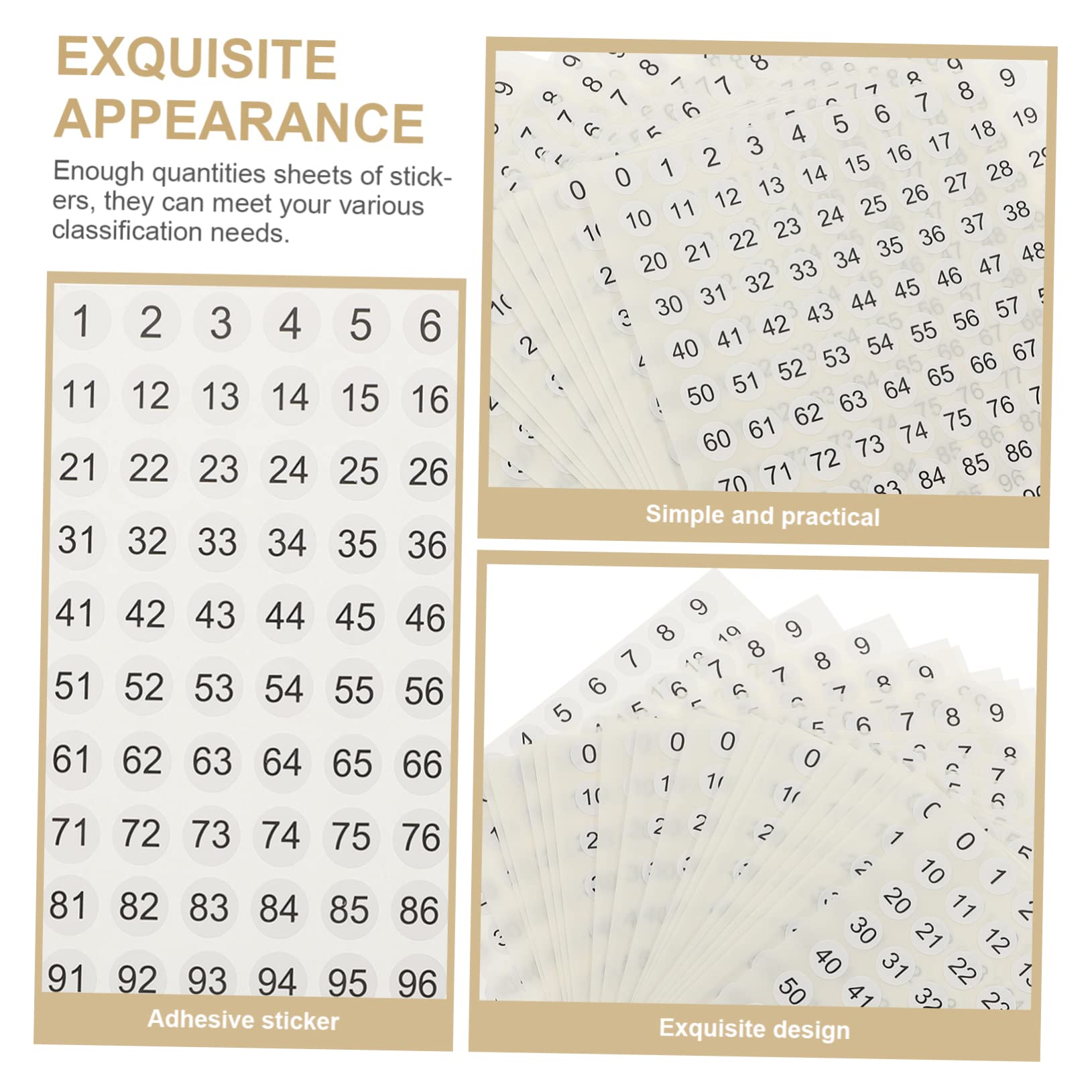 HOMSFOU 100pezzi Adesivi Numerici Per Etichettatura Etichette Autoadesive Per Contenitori e Barattoli Adesivi Per Classificazione e Organizzazione Di Oggetti