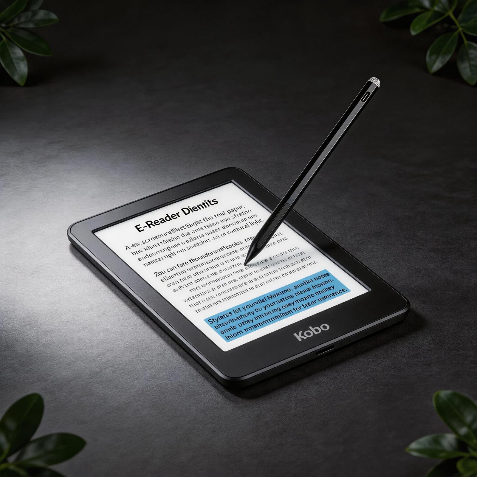 Minilabo Stylet 2 pour Kobo | Mark Up, prise de notes, points forts | Rechargeable via USB-C | Compatible avec liseuse Libra Colour 7" et Kobo Sage eReader Noir