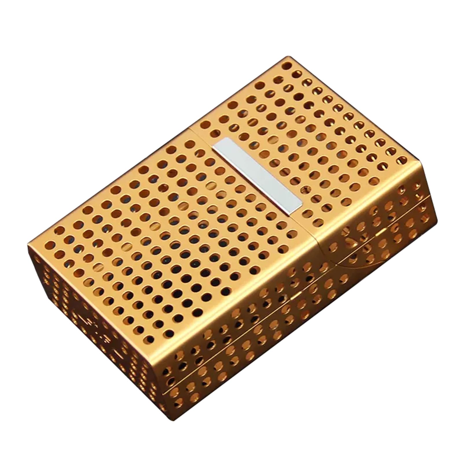 Lorxilar Men's Gold Cigarette Case With Magnetic Switch Aluminum Cigarette Case Holder 20 Capacity For And Wo,One Size,