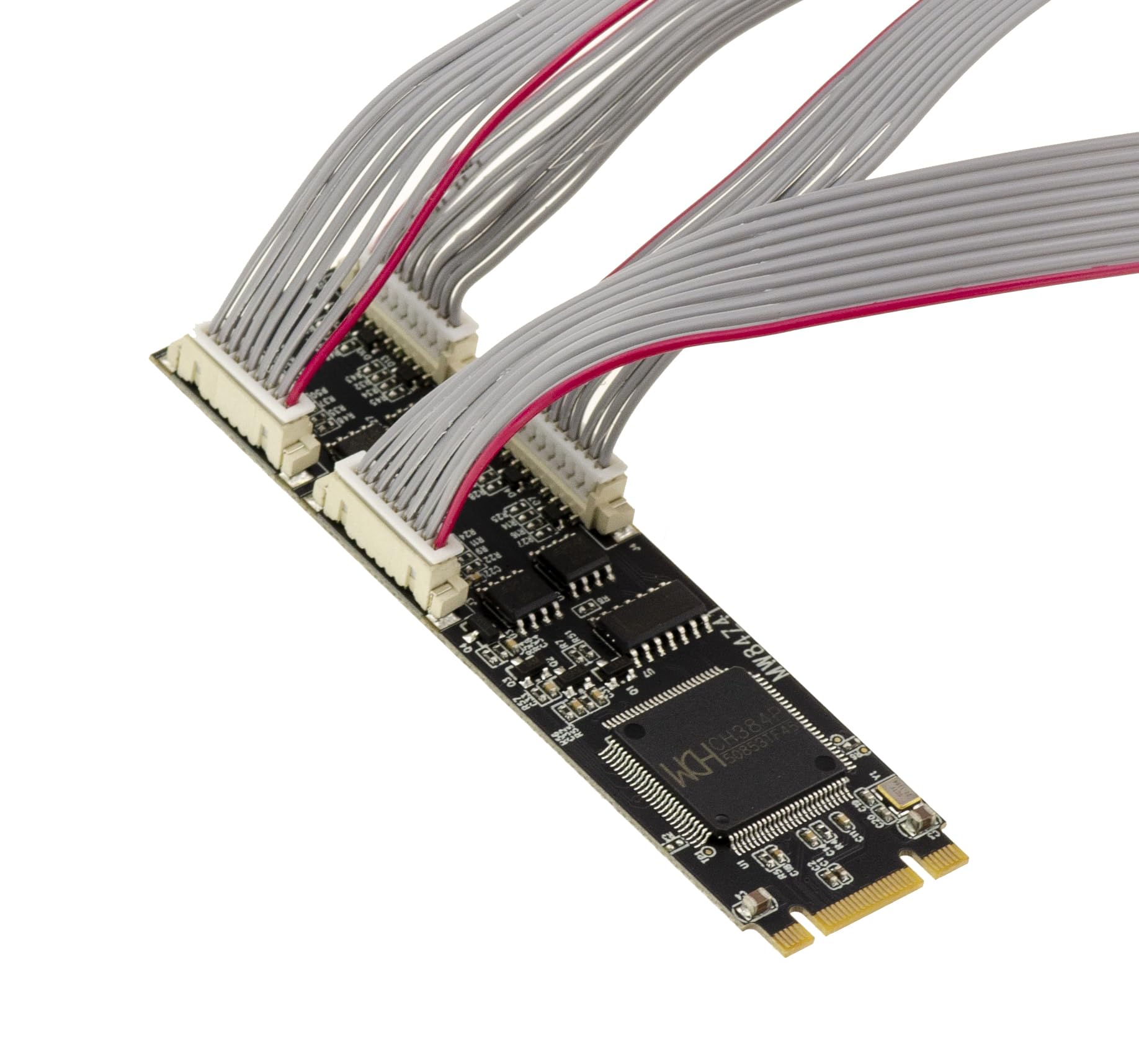 KALEA-INFORMATIQUE Tarjeta M.2 B+M Key a 4 Puertos Serie COM RS422/RS485 con Montaje DB9 o cableado, con chipset WCH384. Controlador M.2 PCIe a RS-422/RS-485