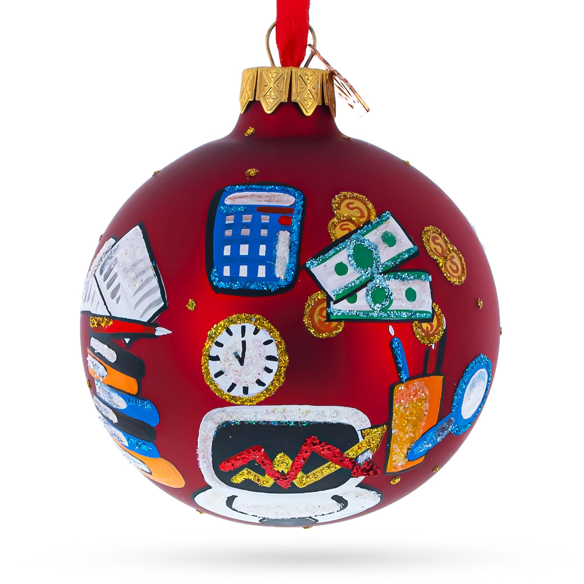 Boule de verre Noël pour comptable suspension sapin BestPysanky