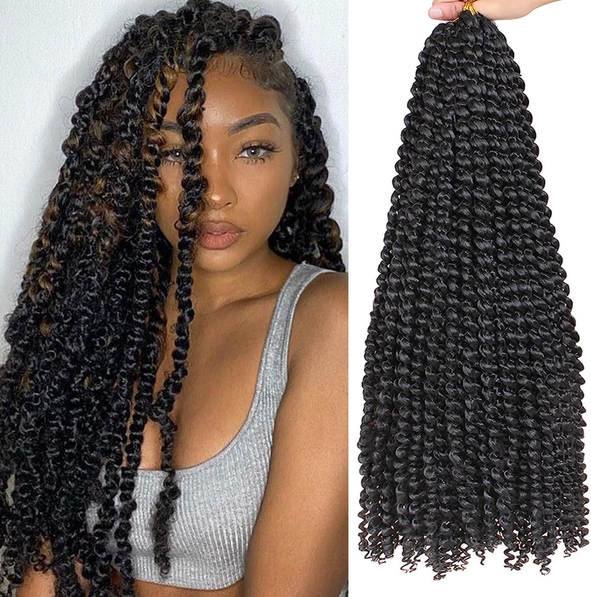 Leeven 18 Inch Passion Twist Crochet Braids Hair for Butterfly Faux
