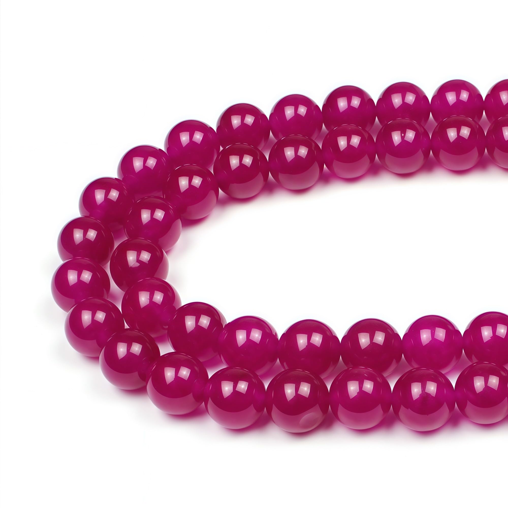 MJDCB 8mm 43 piezas Cuentas de Piedra Sangre Redondas Sueltas Piedras Semipreciosas Naturales para Hacer Joyas Pulseras Collares — view 14