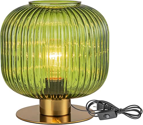 Miniatura 16 de Lámpara pequeña de mesita de noche, lámpara de mesa de cristal de leche, lámpara vintage dorada para mesita de noche, lámparas modernas de mediados