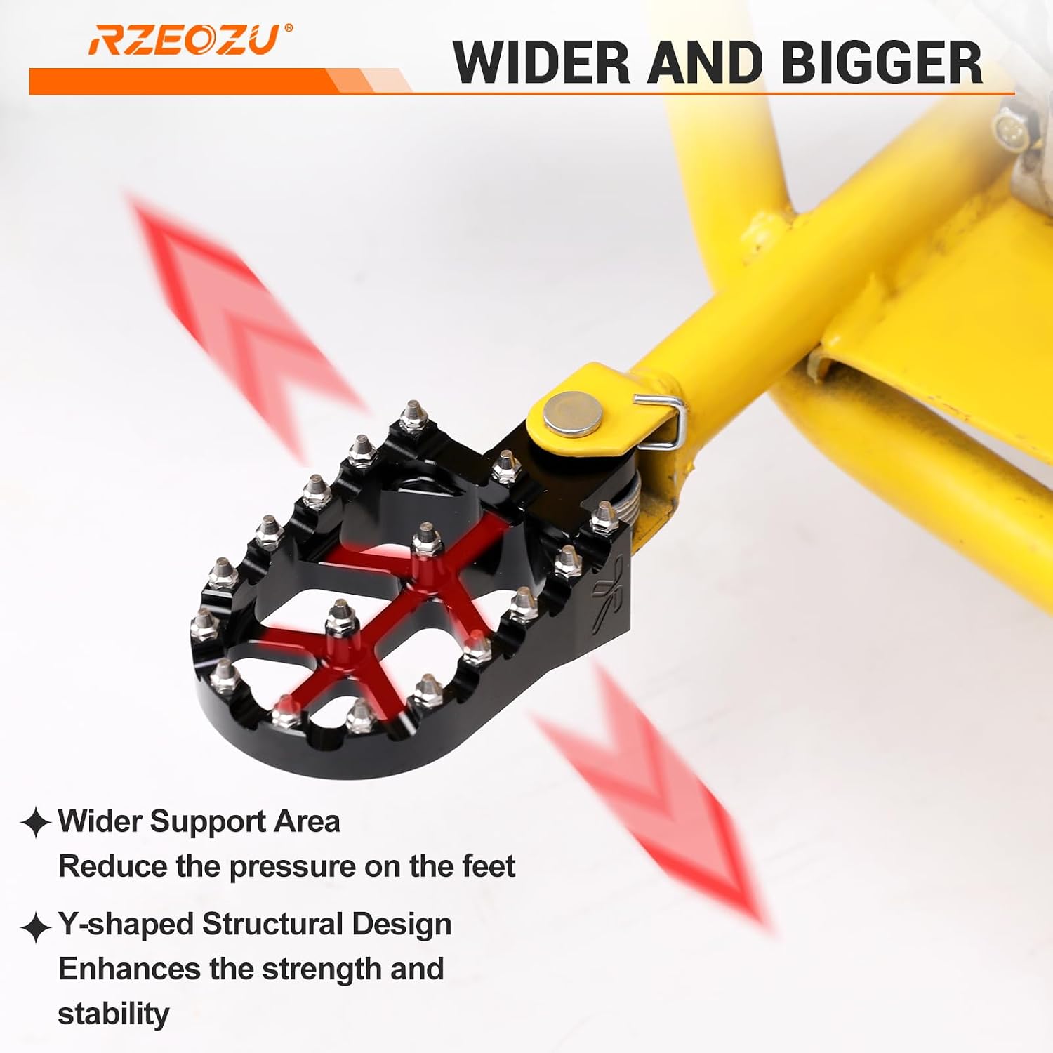 Condition photo showing New/Like New for modified mini bike cnc foot pegs compatible with baja minibike doodlebug db30 97cc engine motorsports parts left and right footrest wider pedal black