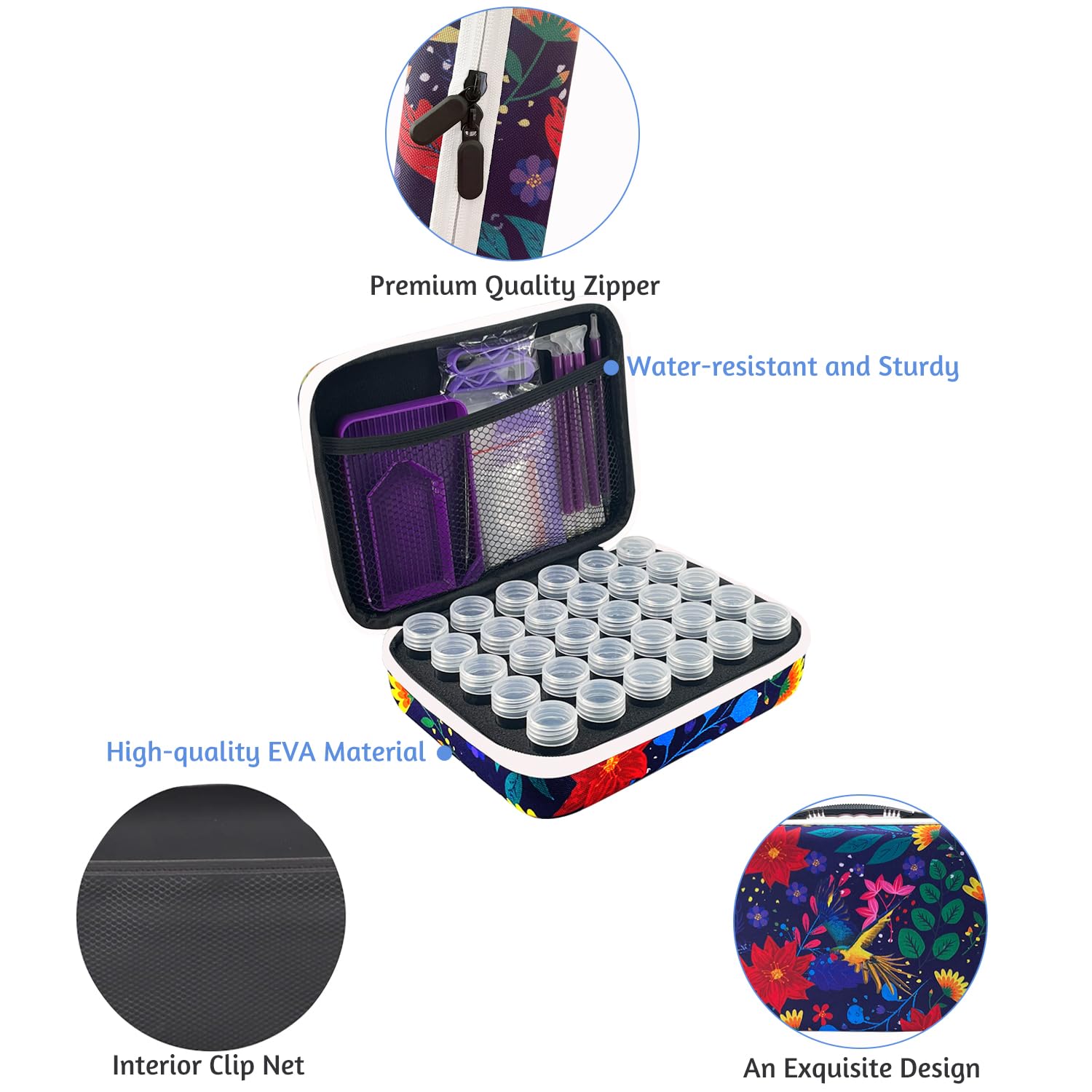 LIRUNQIU Diamond Painting Storage Containers, 30 Slots Diamond Painting Accessories and Tools Organizer for Diamond Art Jewelry Beads - Image 2