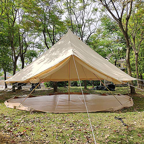 Carpa redonda tipo tipi grande de lona 4 temporadas miniatura 5