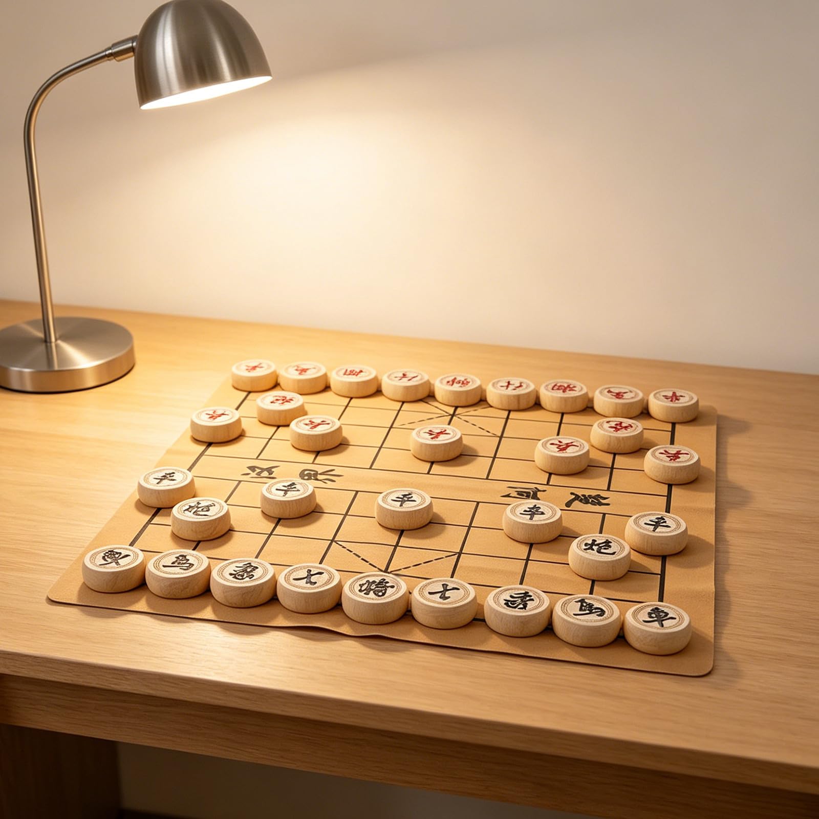 Alasum Juego de Mesa Ajedrez Artesanal de Madera de Abedul con Tablero PU y Piezas de Aleación de Zinc, Almacenamiento Conveniente y Transporte Fácil para Estudio y Oficina