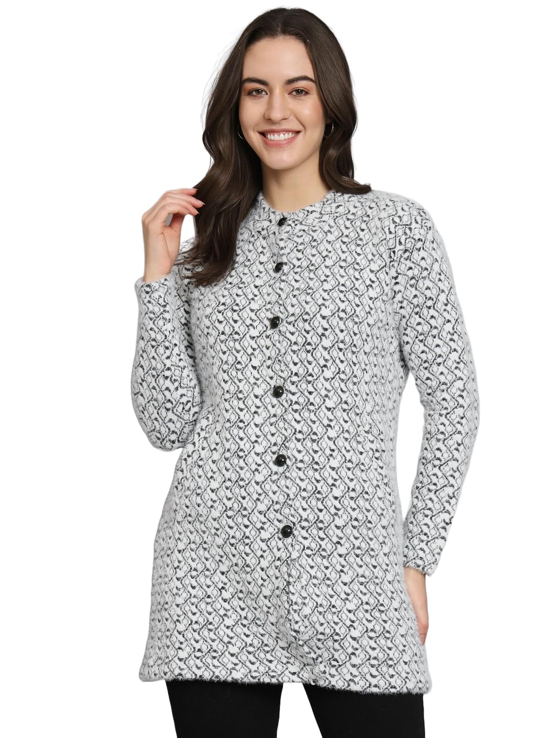 eWools Women’s Winterwear Woolen Long Coat Sweater Cardigans