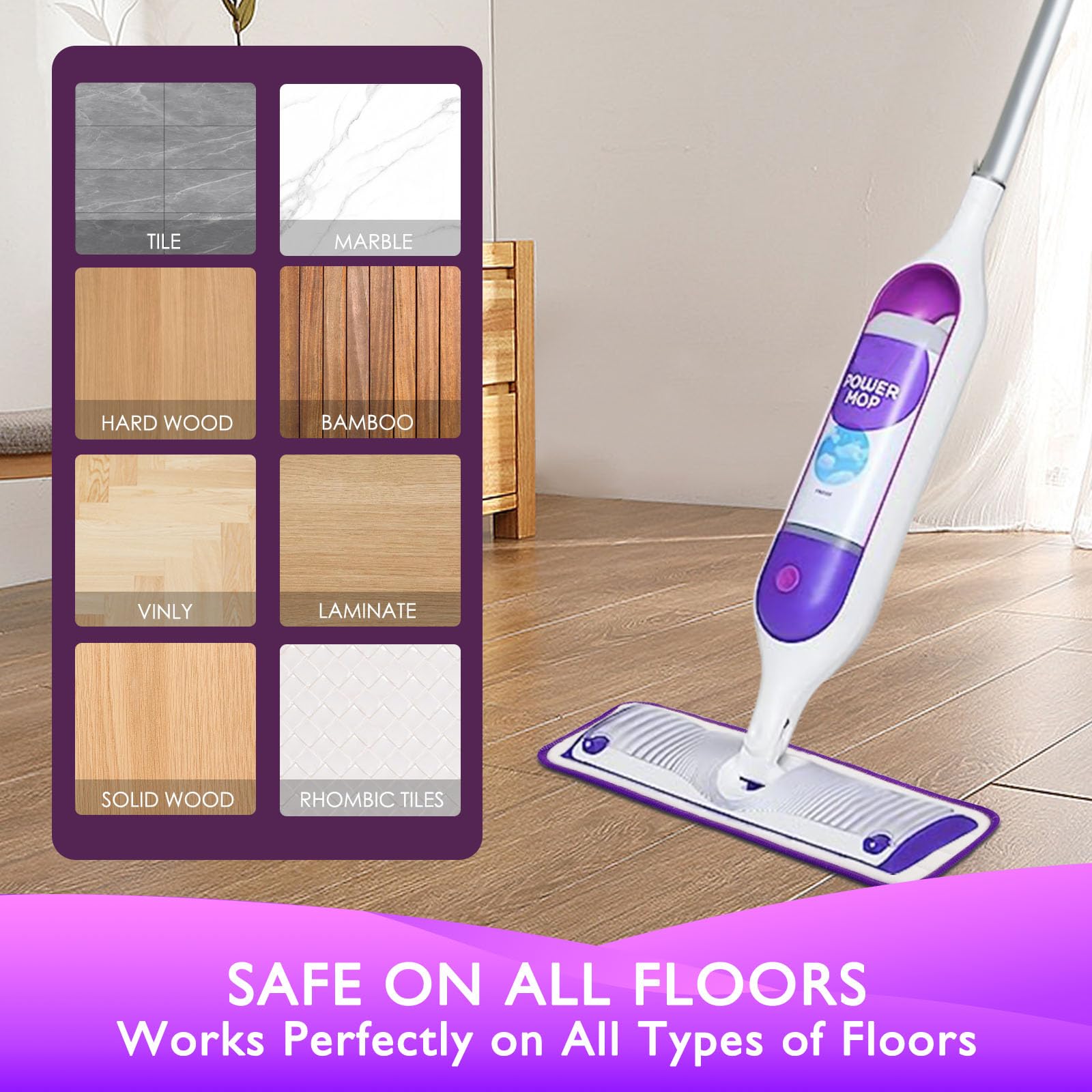 Grehge p Wkłady wymienne kompatybilne z mopem Swiffer PowerMop - wkłady do mopa - zmywalne podkładki z mikrofibry do czyszczenia podłóg na wielu powierzchniach, 3 szt