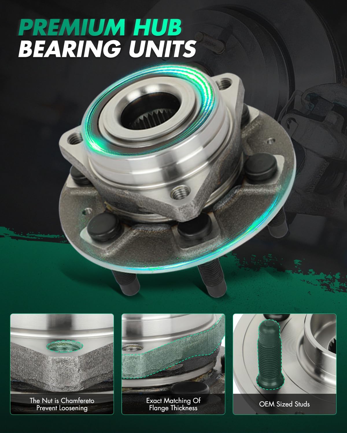 SCITOO Wheel Bearing and Hub Replaces 512593 Front, Rear fit for Cadillac XT6 2020-2021, for Chevrolet Blazer 2019-2021, for Buick Enclave 2018-2020 Hub Bearing Assembly 6 Lugs W/ABS [1pc]