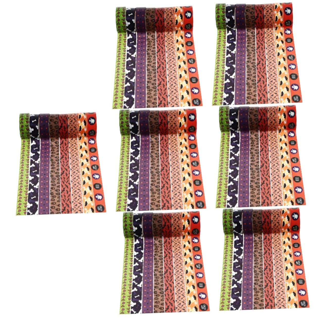 NUOBESTY 56 Rollos washi Suministros de Fiesta víspera de Todos Pegatinas Manualidades Halloween Manualidades de Halloween Cintas Decorativas Cintas con Tema de Halloween