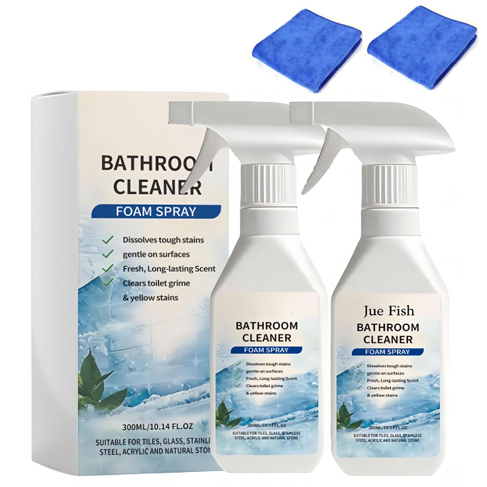 Spray Detergente Schiumogeno Anticalcare per il Bagno – Potente Anticalcare ad Azione Rapida – Soluzione Multisuperficie per Docce, Vetri, Piastrelle, Acciaio Inox, Rubinetteria e Lavandini (2 pcs)