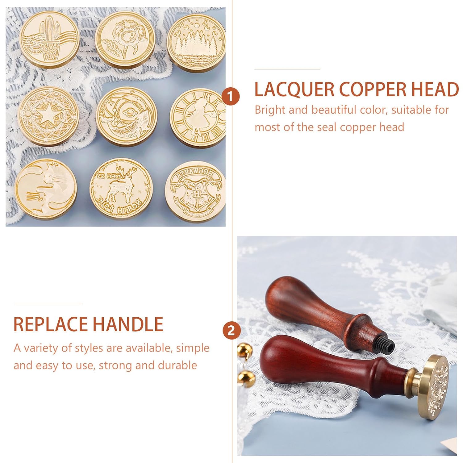 Wax Seal Stamp Replacement Handle Set 6pcs for DIY Crafts