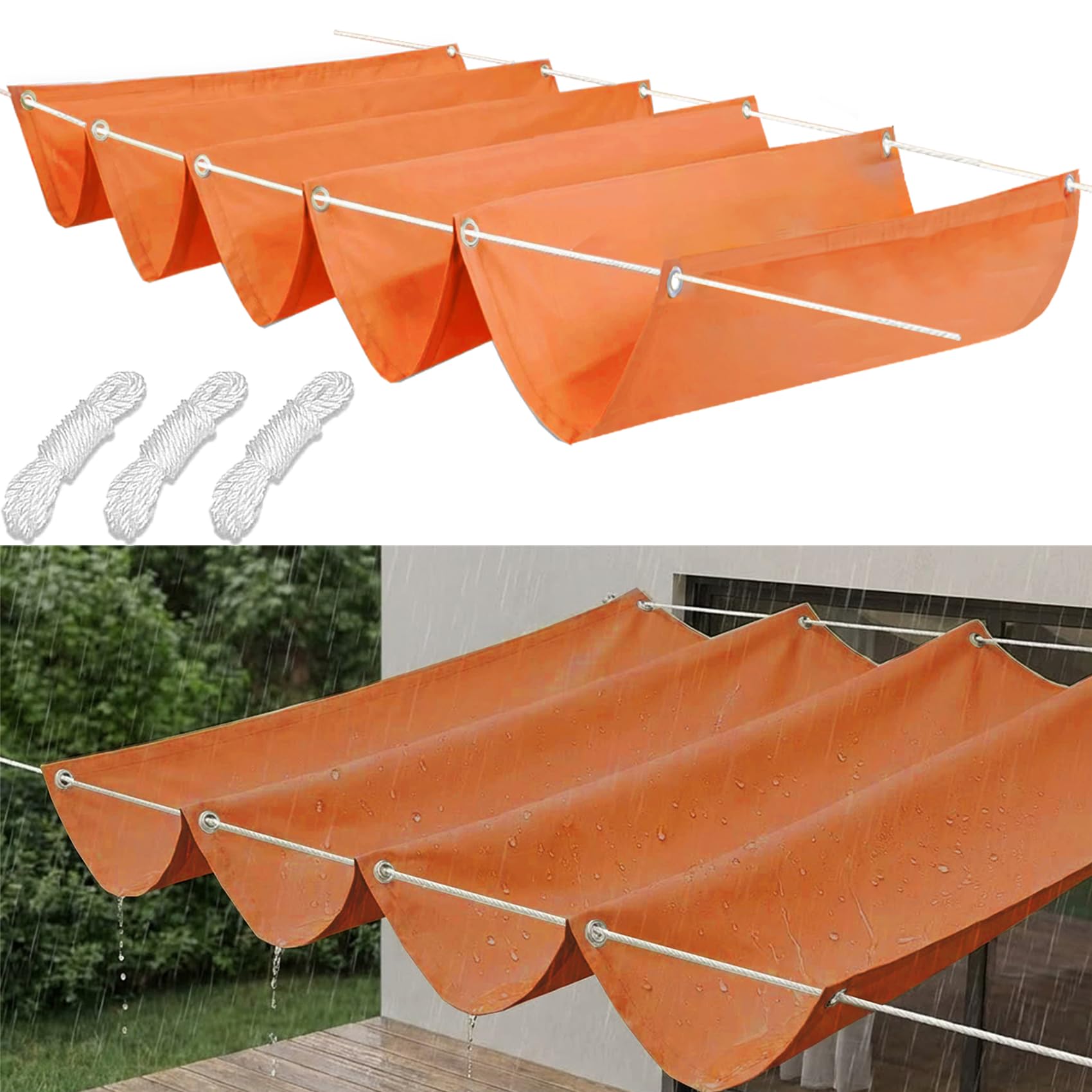 Voile d'ombrage réglable de remplacement wave pour pergola et terrasse