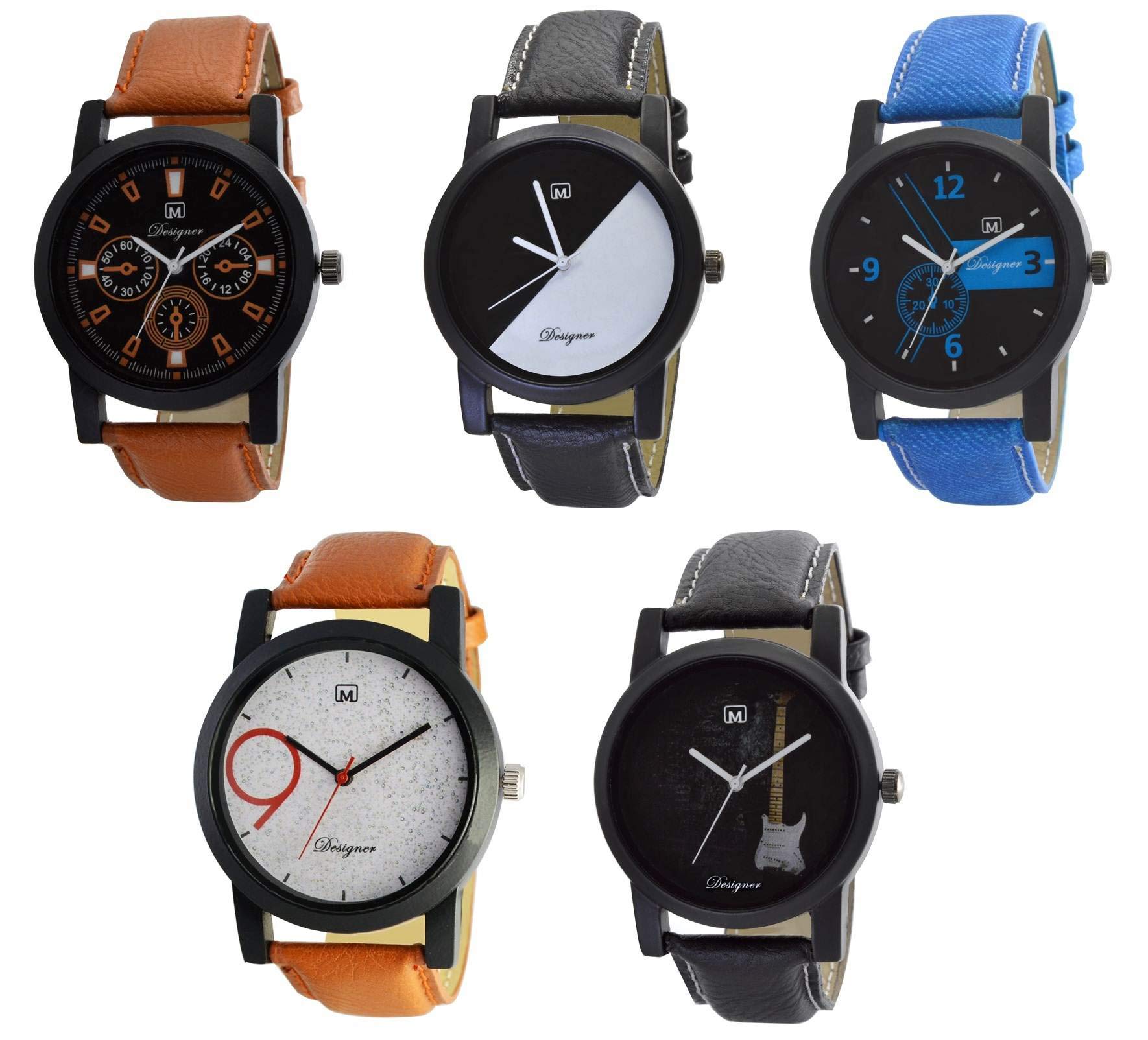 OM DESIGNER Casual Analogue Boys Watch(Multicolour Dial & Assorted Colored Strap)(Pack of 5)-O-6-7-8-9-12a (B07G83TJRP) Amazon Price History, Amazon Price Tracker