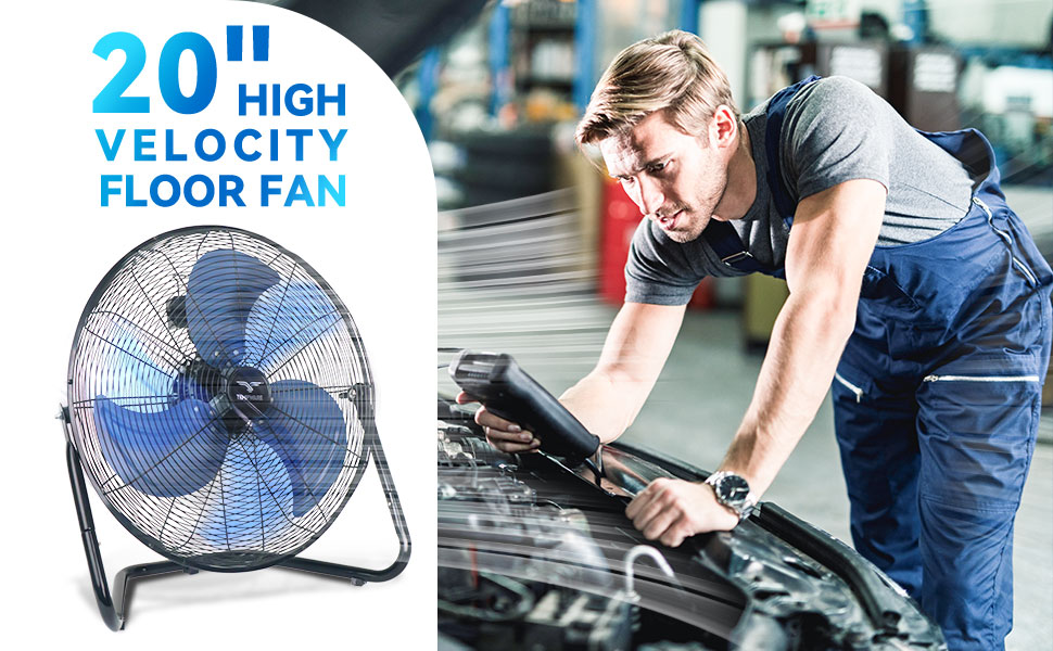 Amazon.com: TEMPWARE 20 Inch High Velocity Industrial Floor Fan, 3
