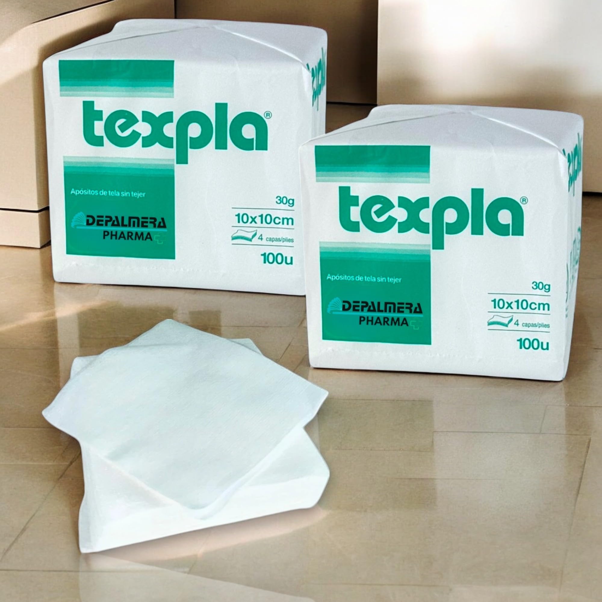Pharma✙ Gasas No Esteril TNT Plegada - Pack 200 Unidades Gasa para Bebe, Clínica Dental, Fisioterapia, Podología, Veterinaria, Tatuaje, Desmaquillante (10x10cm)