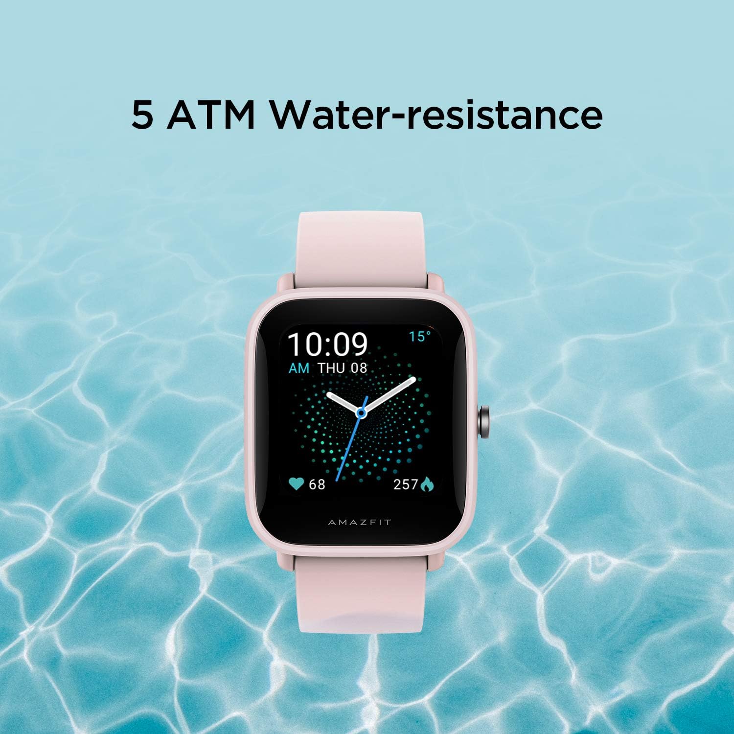 Onе-Dау Sаlе: Uр tо 40% оƒƒ Amazfit Bip U Smart Watch Fitness Tracker for Men Women with 60+ Sports Modes, 9-Day Battery Life, Blood Oxygen Breathing Heart Rate Sleep Monitor, 5 ATM Waterproof, for iPhone Android Phone (Pink)
