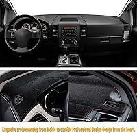 Vista 5 de Tapete antideslizante para tablero de instrumentos compatible con Nissan Titan 2004-2012, protector solar (borde negro)