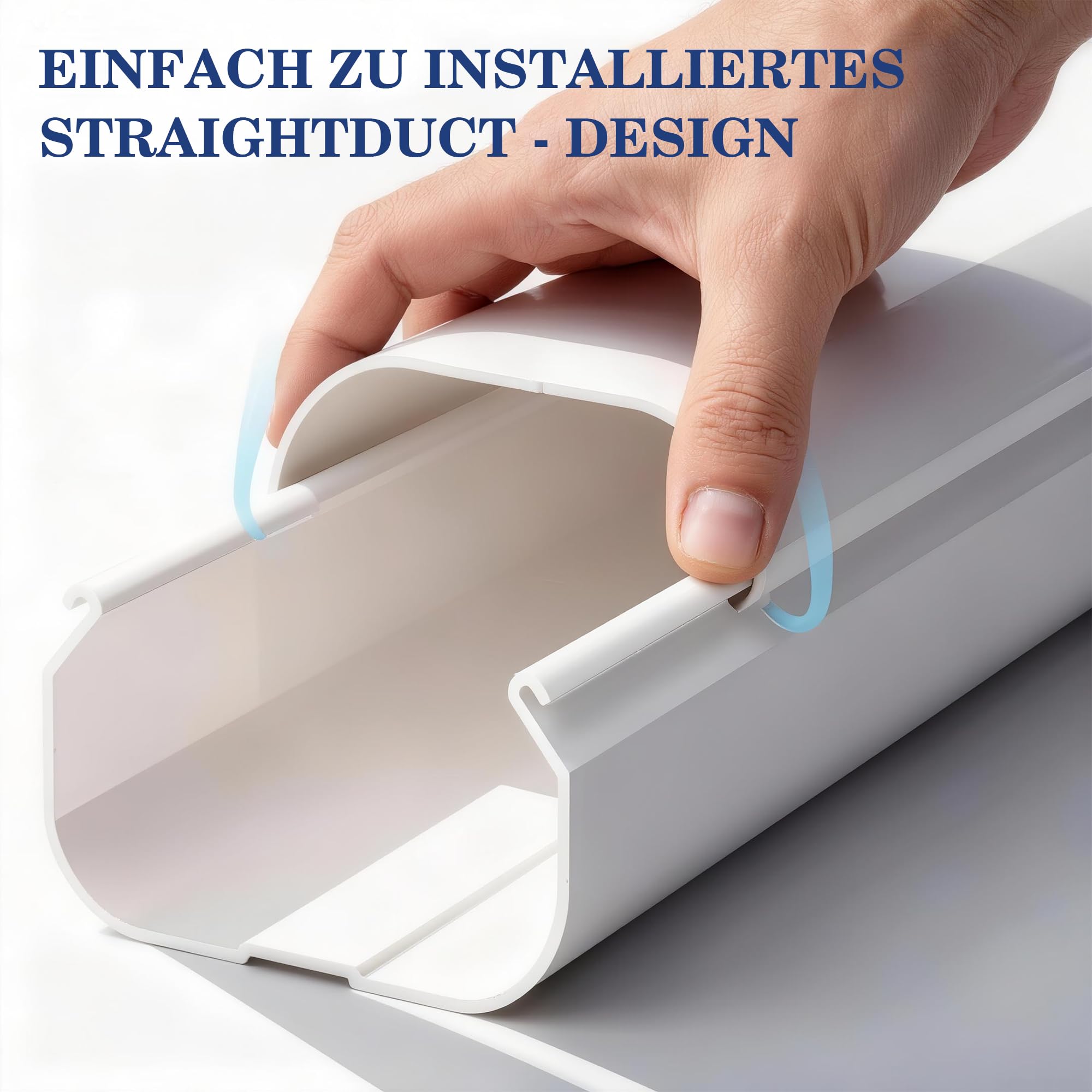 LyPrem 5m L Mini-Split-Leitungsabdeckung 100mm B PVC für Klima (Weiß)