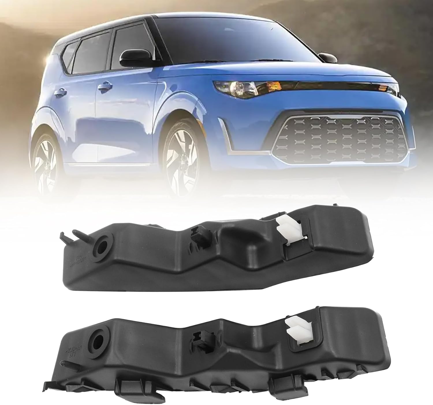 XQSMWF 2Pcs Front Upper Bumper Bracket Mounting Compatible with Kia Soul 2020 2021 2022 2023 2024, Driver and Passenger Side Replacement for 86551-K0000 86552-K0000