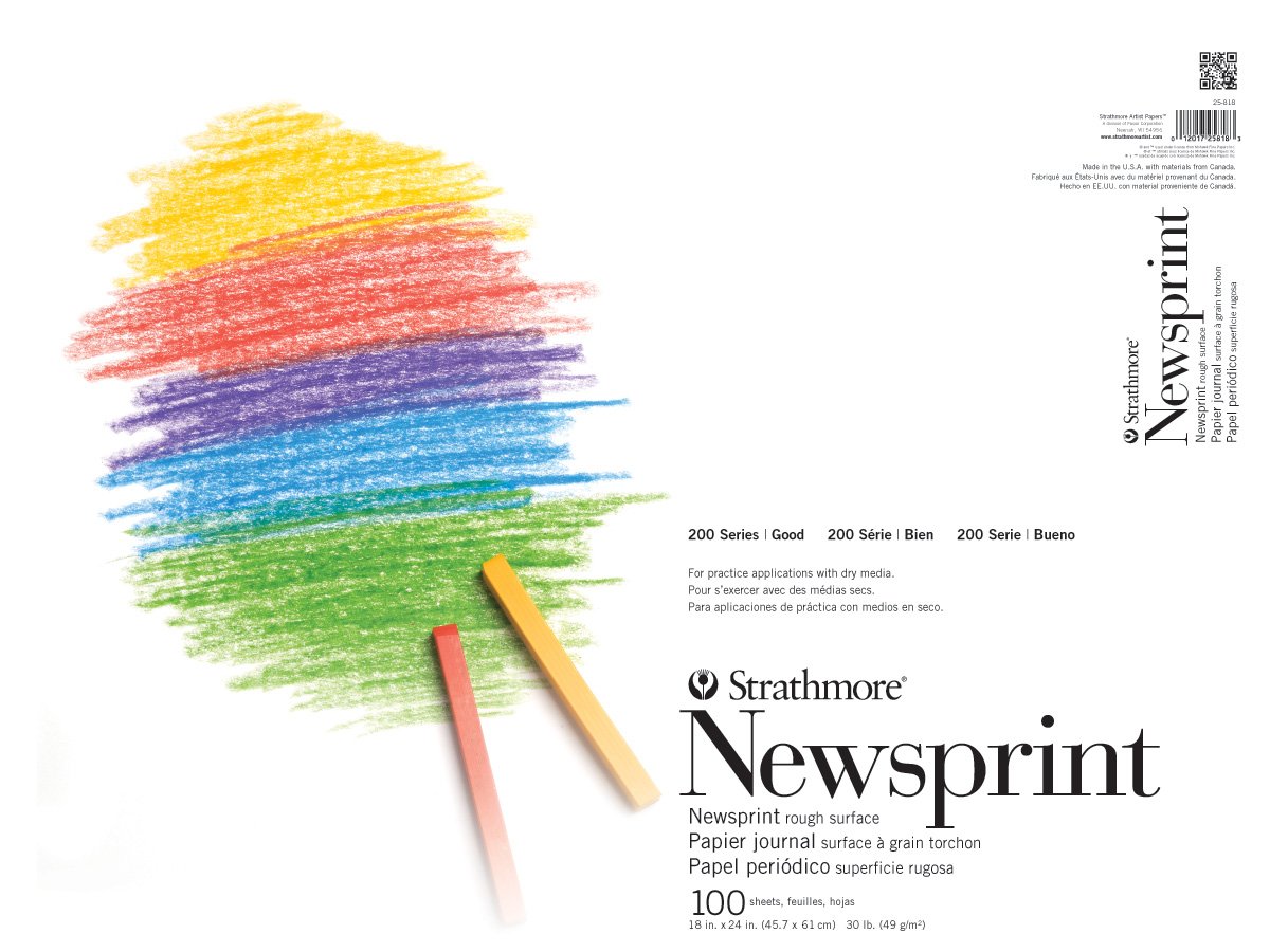 Strathmore 200 Series Rough Tape Bound Newsprint Pad, 45,7 x 61 cm