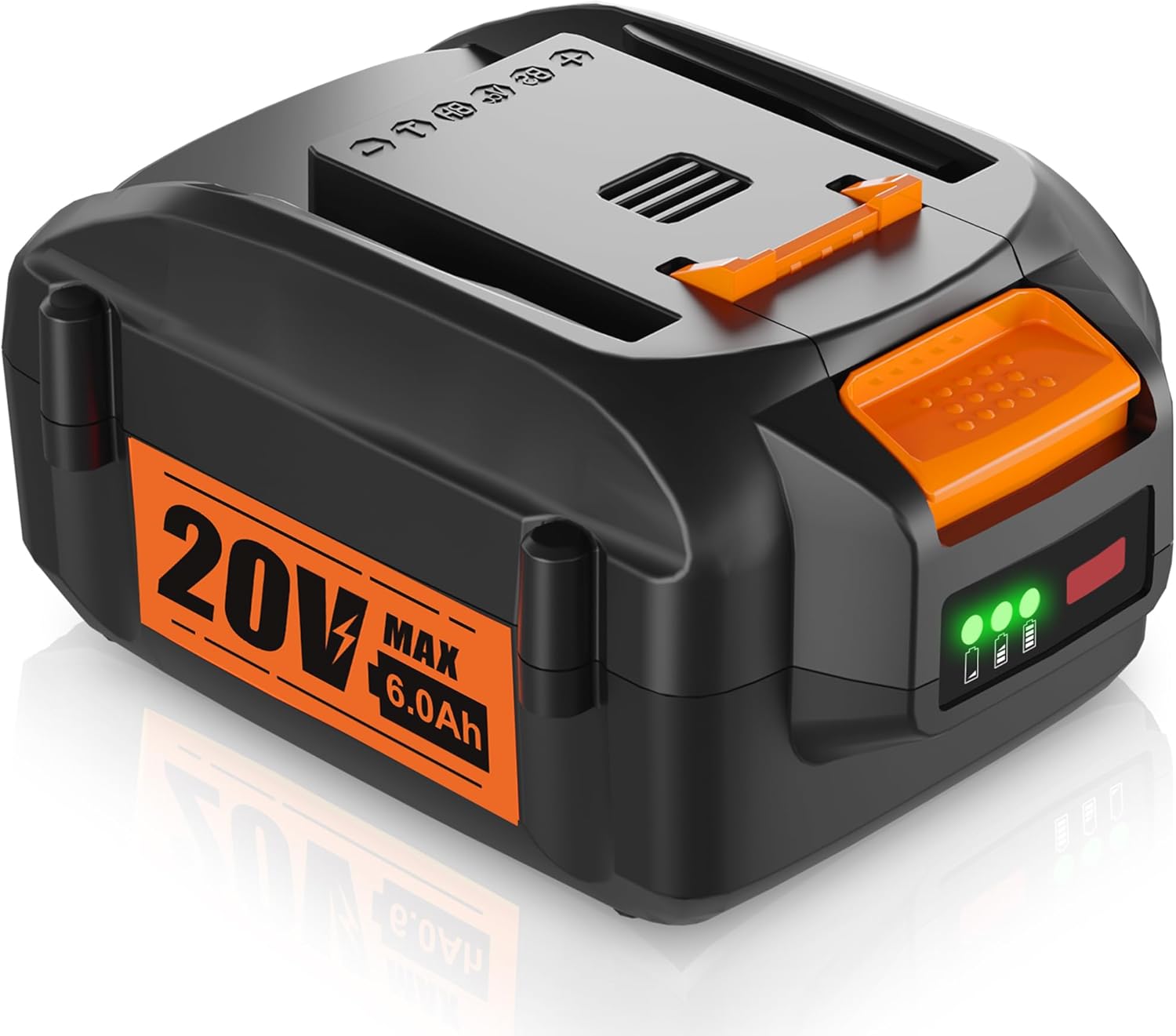 【NEW LED Indicator】6.0Ah 20V Replacement Battery for Worx 20V Battery Compatible with Worx 20 Volt Lithium WA3520 WA3525 WG151s WG155s WG251s WG255s WG540s WG545s Cordless Power Tools Battery
