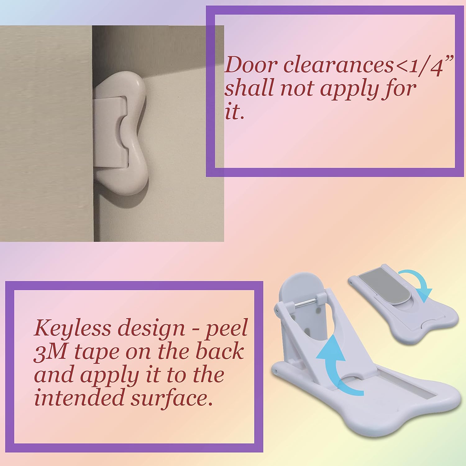 Sliding Door Lock for Child Safety, Window Stoppers for Vertical Wndows, Sliding Patio Door Lock for Baby Proof (4 Pack)