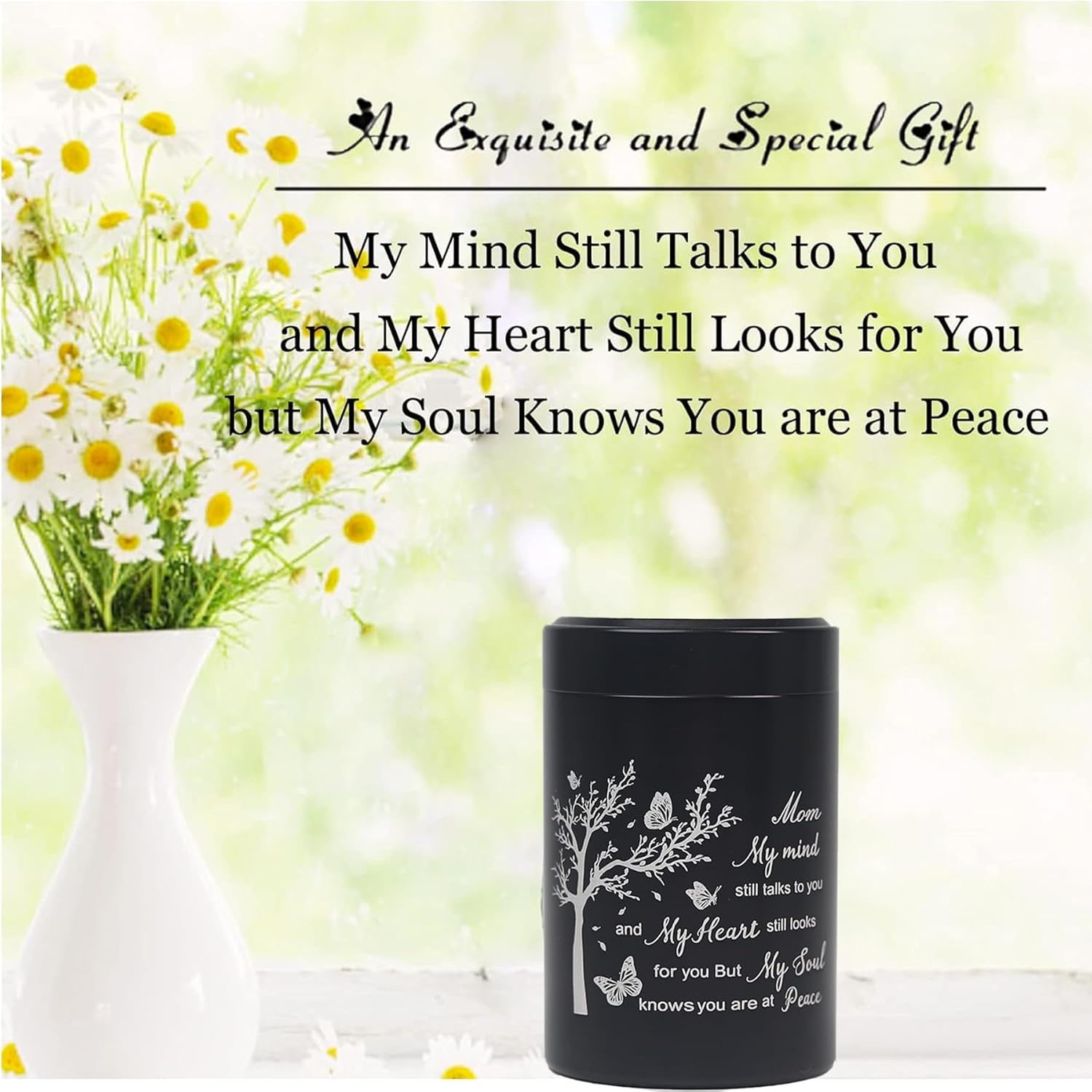 3 Inch Small Urn for Human Ashes Aluminum Mini Cremation Small Keepsake Box for Sharing Ashes Mini Urn-Mom - Image 7