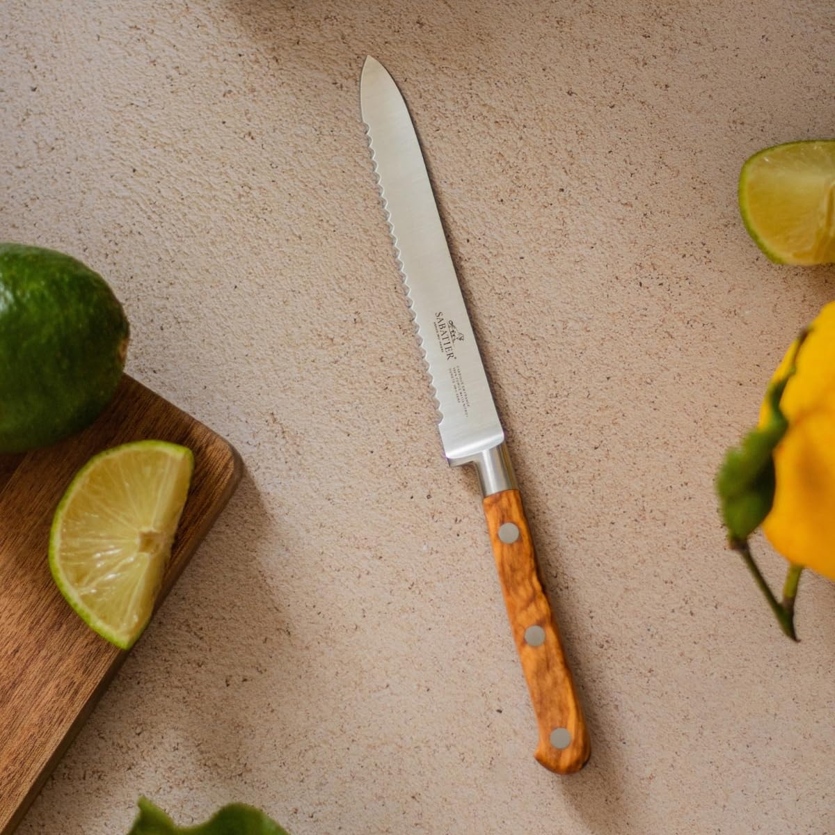 Sabatier, Ideal Provençao Nóż Uniwersalny W 100% Kuty, Wyprodukowany We Francji, 12 Cm, Ostrze I Nity Ze Stali Nierdzewnej, Zaprojektowany Do Łatwego Krojenia Produktów O Twardej Skórce