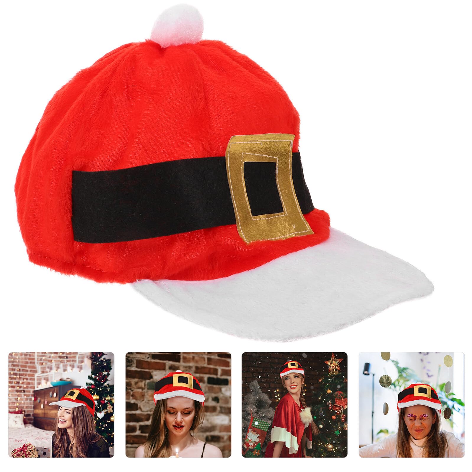 Sombrero de Fiesta Navidad con Cinturón Gorro Chef Catering Unisex Color Vibrante y Duradero Talla Única para Banquetes y Festivales