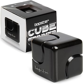 bopster Fidget Cube Spinner | Elde Ta nan Anotlanm  Metal Spinner |  ocuklar ve Yeti kinler i in Duyusal ve Stres Giderici Oyuncak | DEHB, ADD, Otizm Siyah