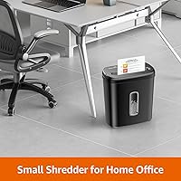 Vista 7 de Yaxa Basics Trituradora de papel de corte cruzado de 8 hojas y trituradora de tarjetas de crédito, color negro